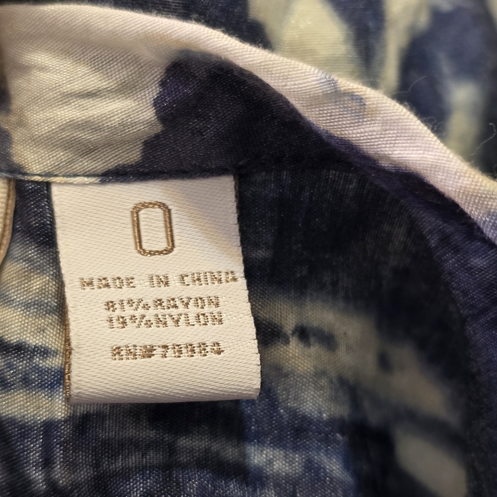 Chico's Shimmer Flyaway 3/4 Sleeve Cardigan Jacket Blue & White Size S - Picture 11 of 12